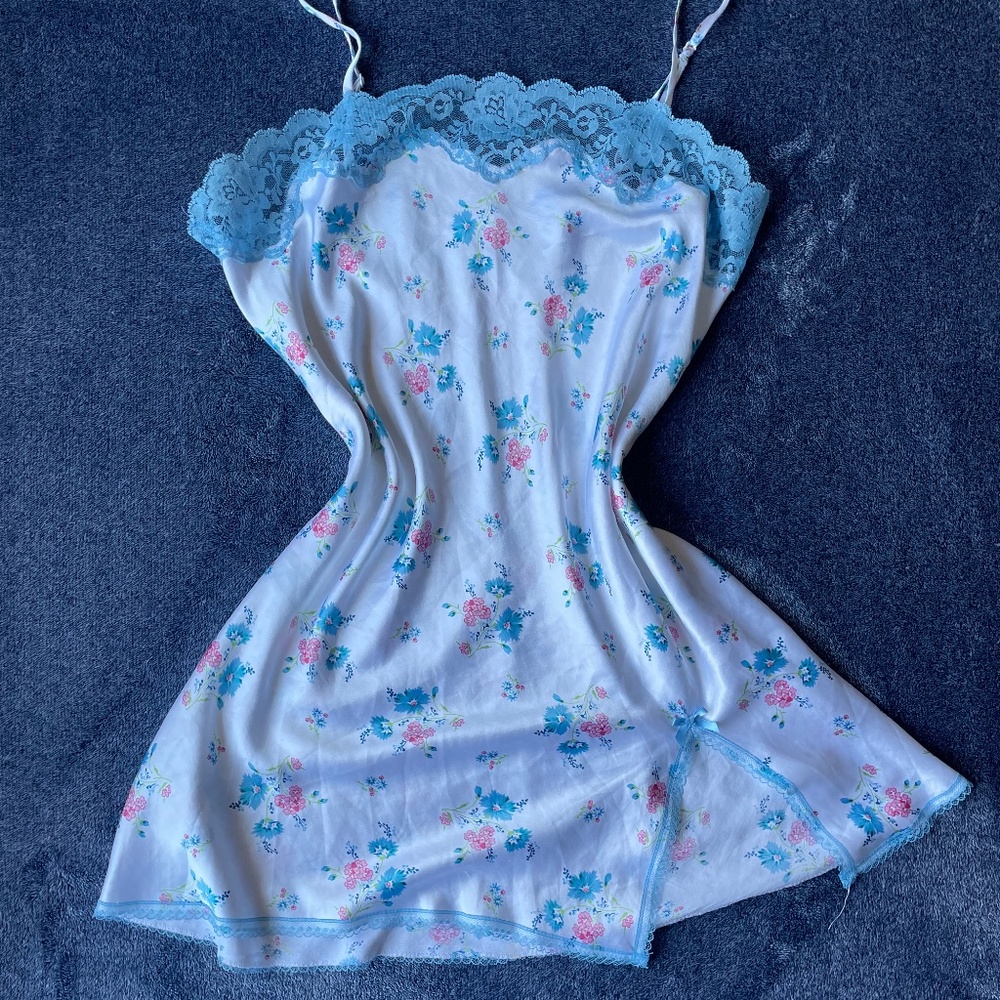 Victoria Secret Blue Floral Slip